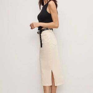 NEW MARINE LAYER fawn denim midi skirt in natural NO TAGS
